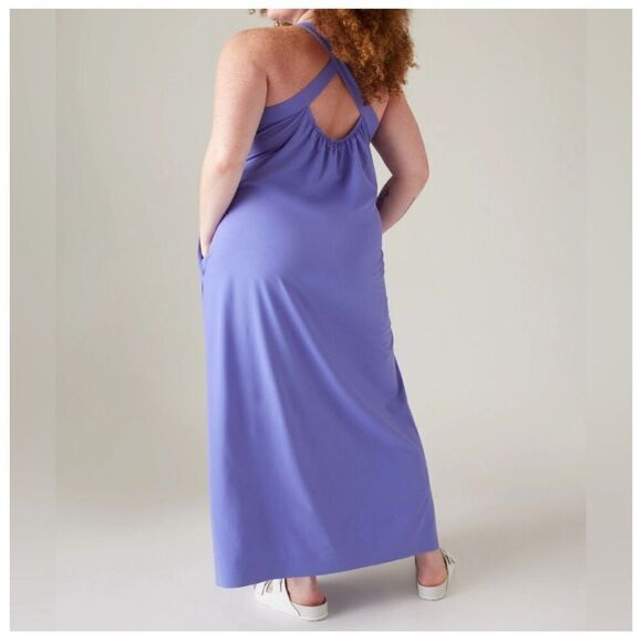 Athleta Arrival Maxi Cross Back Dress Size XS Lilac Purple Blue - Picture 3 of 11
